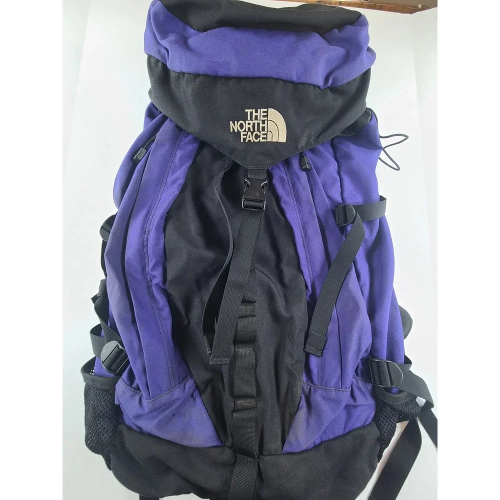Vintage The North Face Purple Black Hiking Backpack Rucksack Gorpcore Daypack